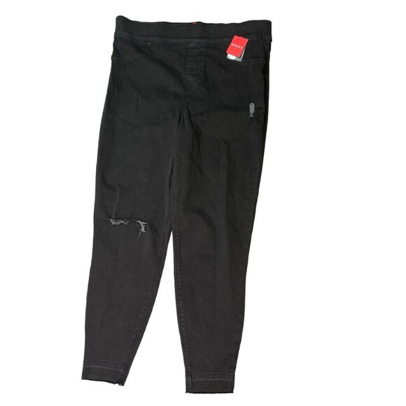 NWT SPANX Distressed Skinny Jeans Vintage Black Size 2X Stretch Plus Size Womens - Picture 3 of 6